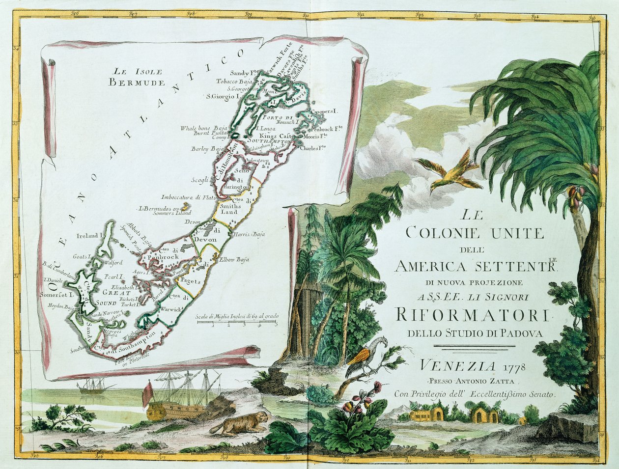 Bermuda Haritası, 1775-85 by Italian School