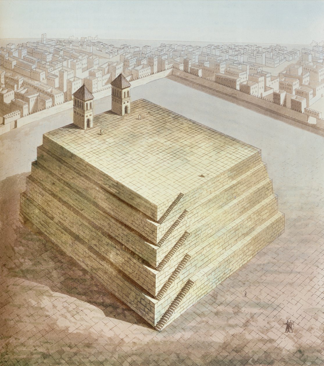 Bir Meksikalı Teocalli, 1820 dolayları by Italian School