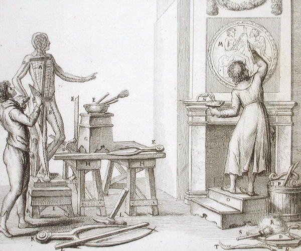 Bir Heykeltıraş Stüdyosu, 1800 dolayları (gravür) by Italian School