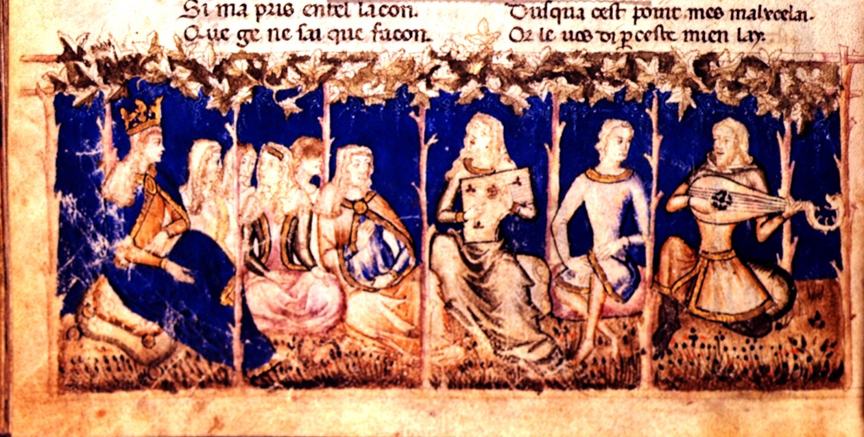 Add.12228 fol.222v Bir Kraliçe, Roman du Roy Meliadus de Leonnoys