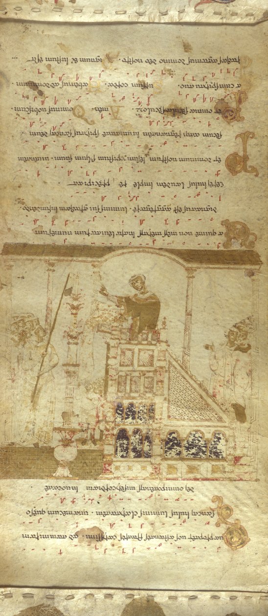 MS 30337 f.3-4 Montecassino Exultet Rulosu, c.1075-1080 (kağıt üzerinde) ekleyin by Italian School
