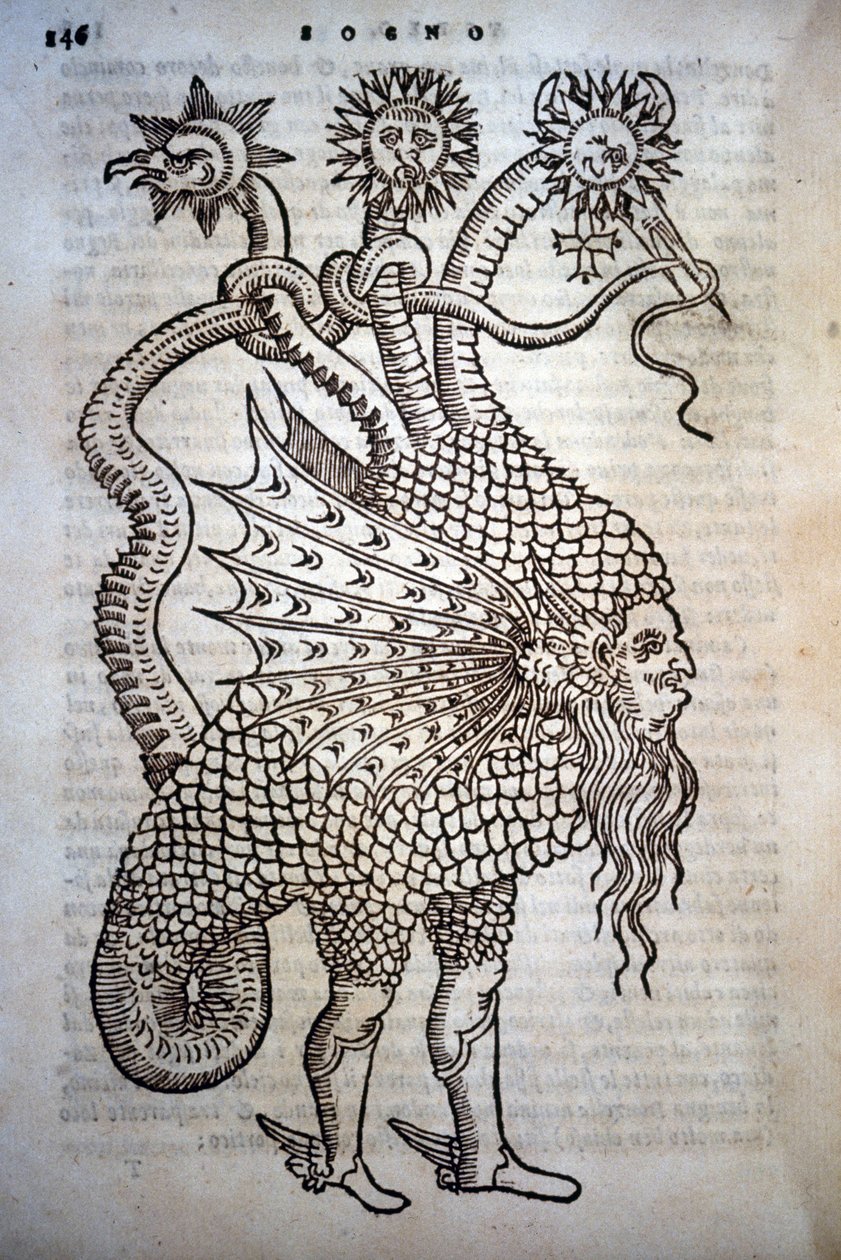 Simya: Monster Hybrid, içinde - “” De Transmutatione Metallica Sogni Tre ””, Giovanni Battista Nazari tarafından, Brescia'da 1599'da düzenlendi. by Italian School