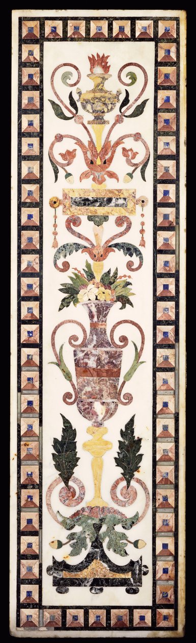 Bir İtalyan pietre dura kakma beyaz mermer panel, Erken 18. yüzyıl (mermer pietre dura) by Italian School