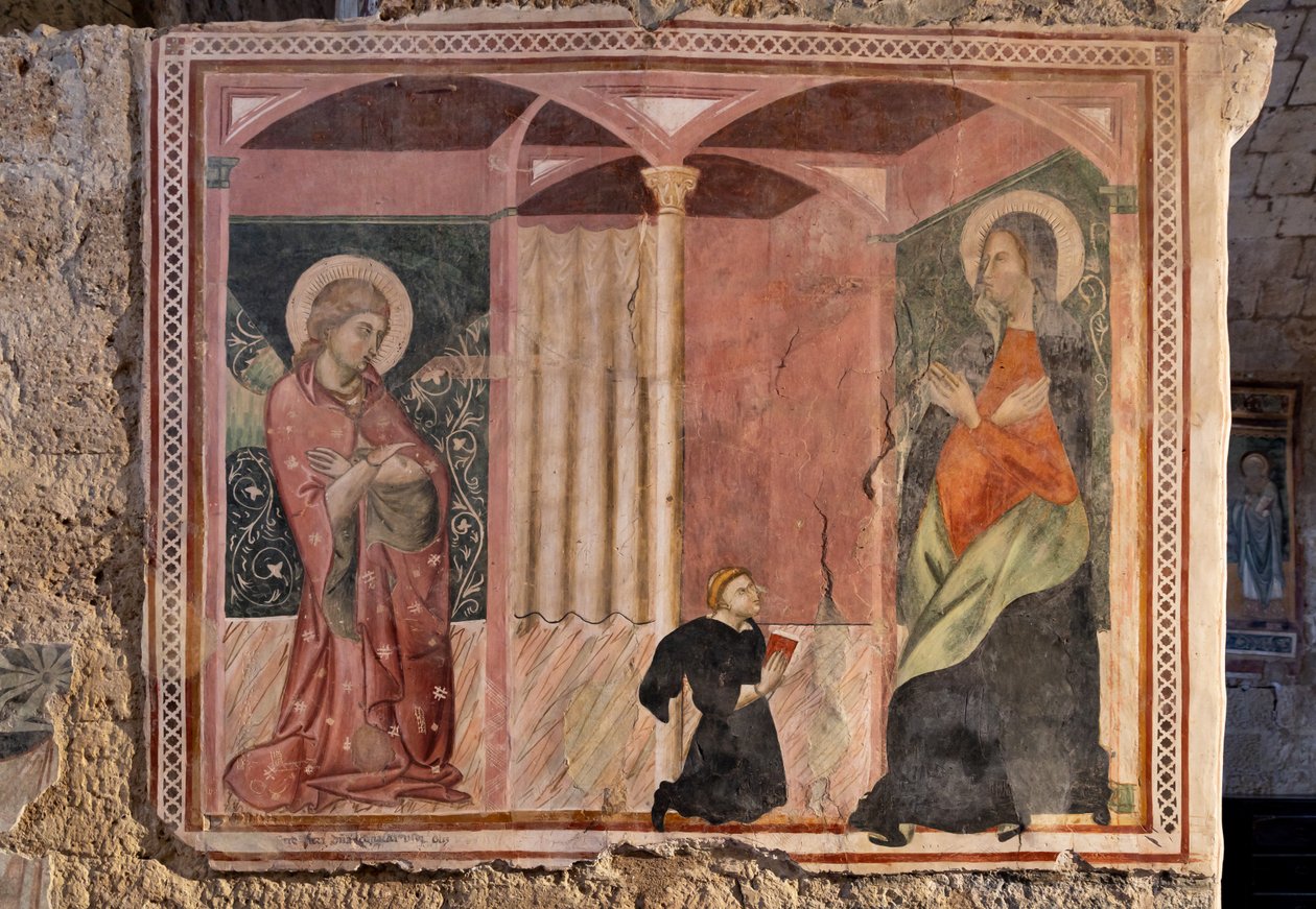 Müjde, Haç Hitabeti, XIII yüzyılın son çeyreği (fresk) by Italian School