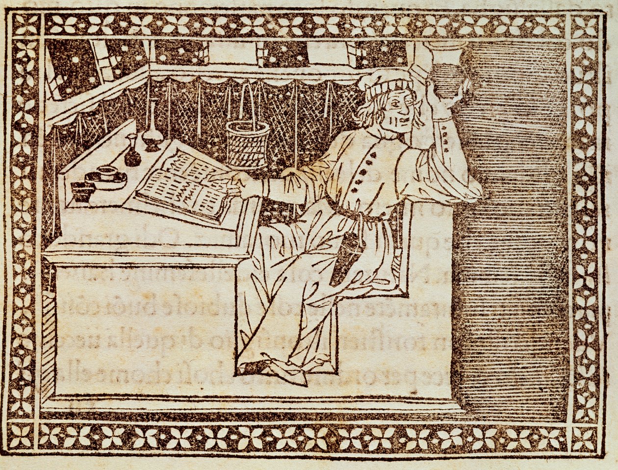 Eczacı uygulayıcı, Satranç Kitabından Floransalı gravür by Italian School