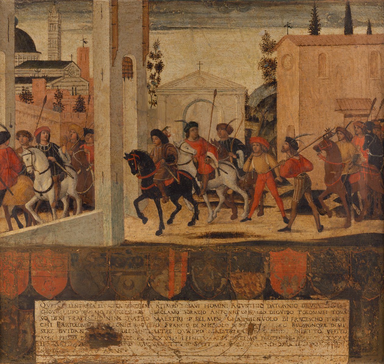 Büyükelçilerden oluşan bir heyetin Siena'ya gelişi by Italian School