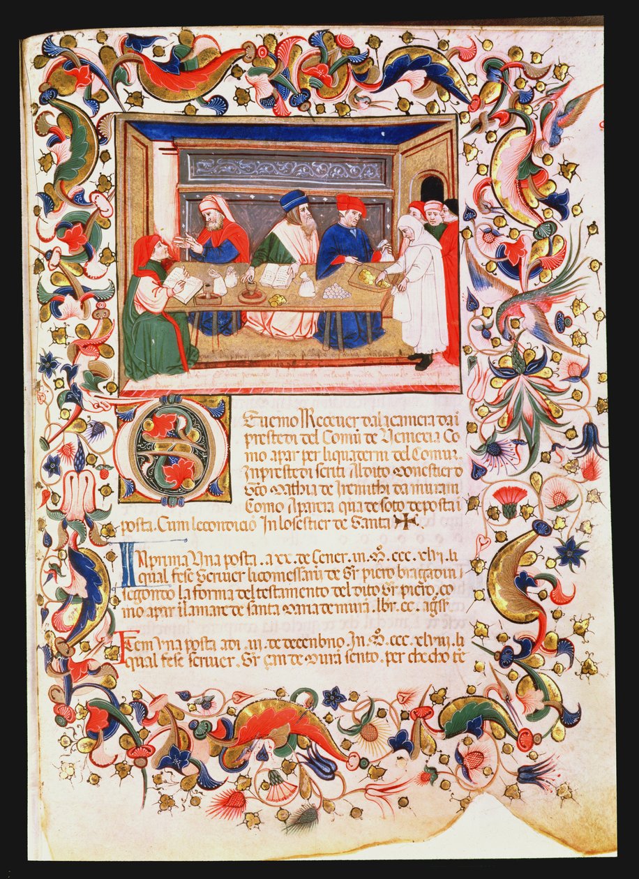 Bankacılık, Veneto-Bolognese Okulu (minyatür) (ayrıca bkz. 60916 & 60918-9) by Italian School