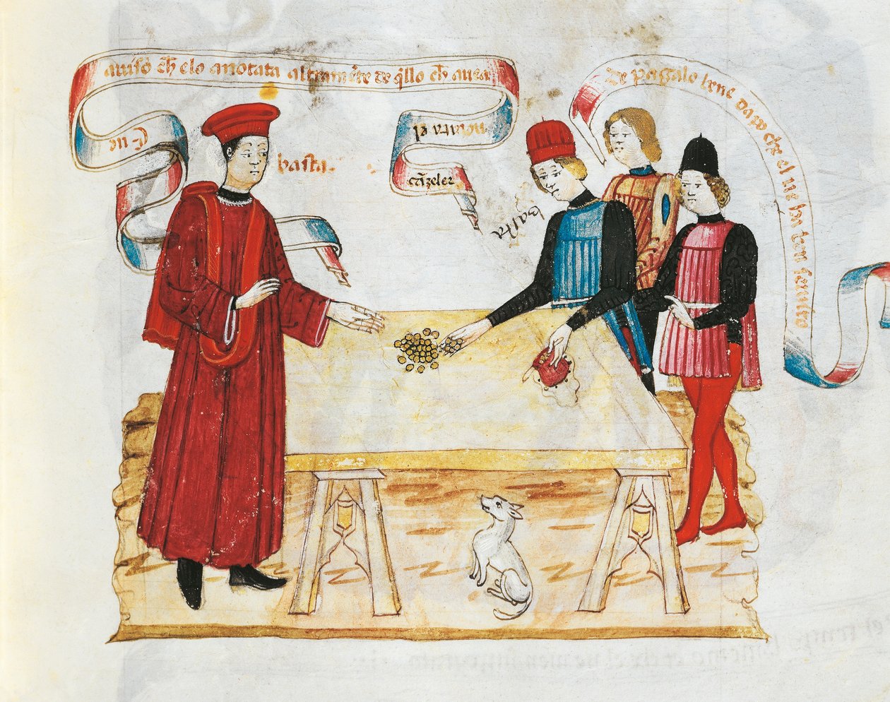 Ayrıcalıklar Kitabından bir yargıç minyatürüne rüşvet, el yazması, İtalya 15. Yüzyıl. by Italian School