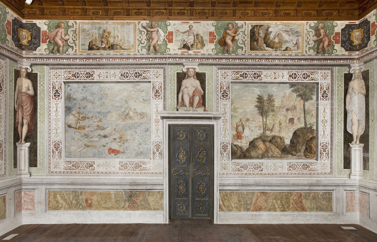 Caryatids Odası (fresk) by Italian School