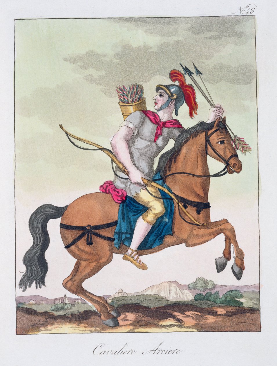 LAntica Roma'dan Süvari Okçusu, 1825 by Italian School