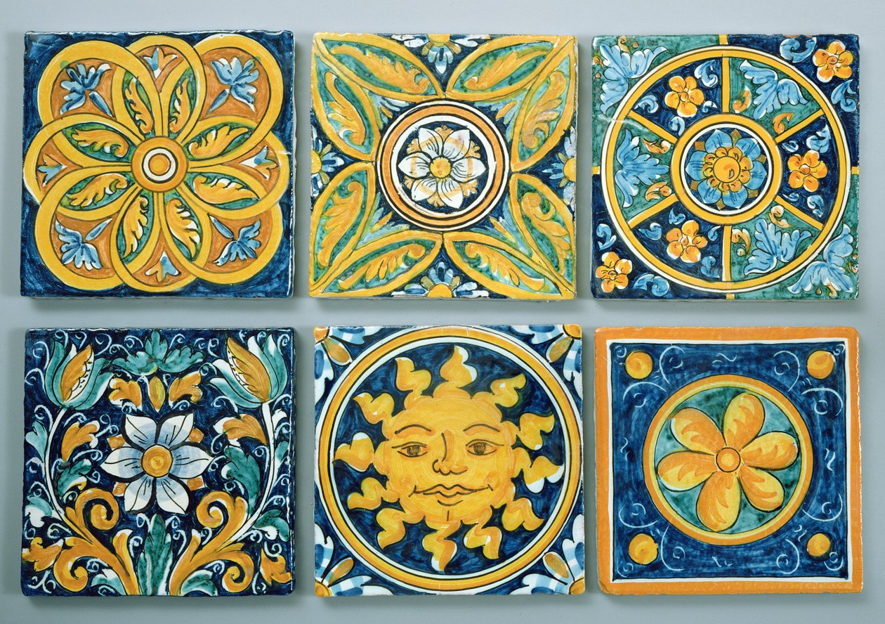 Tipik Caltagirone tarzında seramik karolar (seramik) by Italian School