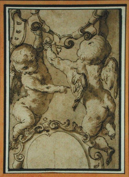 Kerubiler, 17. yüzyılın başları (kalem ve mürekkep ve kağıt üzerinde yıkama) by Italian School