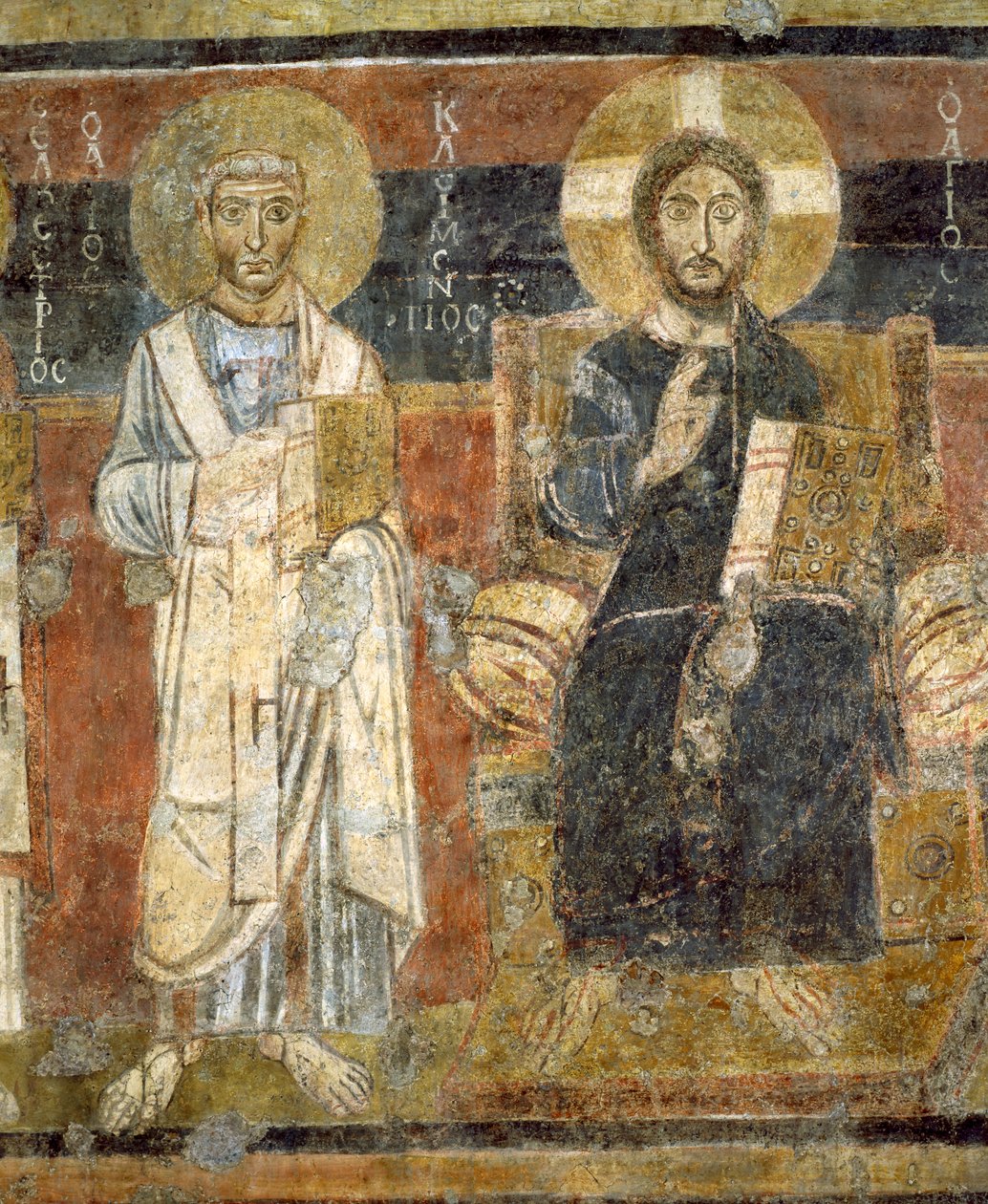 Azizler ile Majesteleri İsa, Santa Maria Antiqua, Roma by Italian School