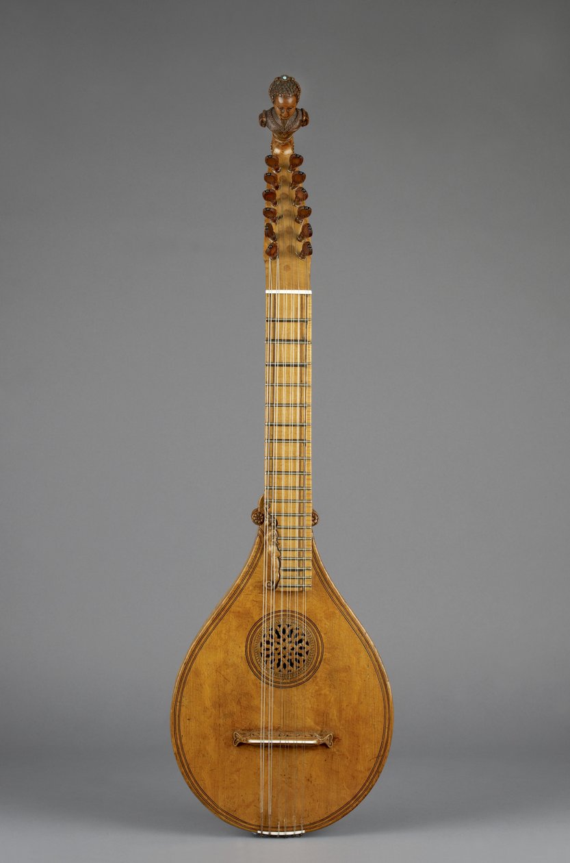 Cittern (Girit) (akçaağaç, mavi taş, fildişi) by Italian School