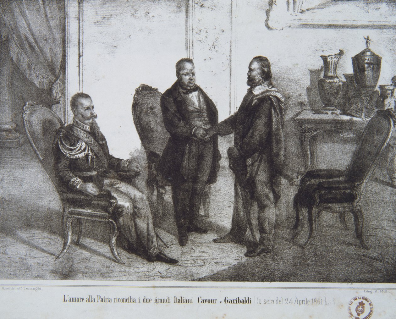 Garibaldi ve Cavour arasında 24 Nisan 1861