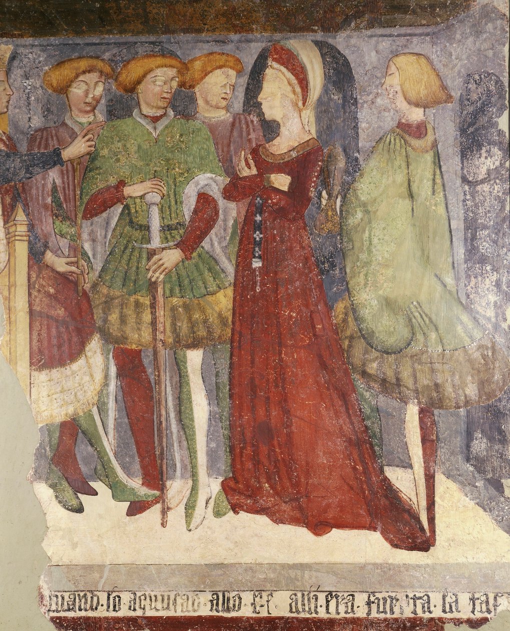 Mahkeme Sahnesi, fresk parçası by Italian School