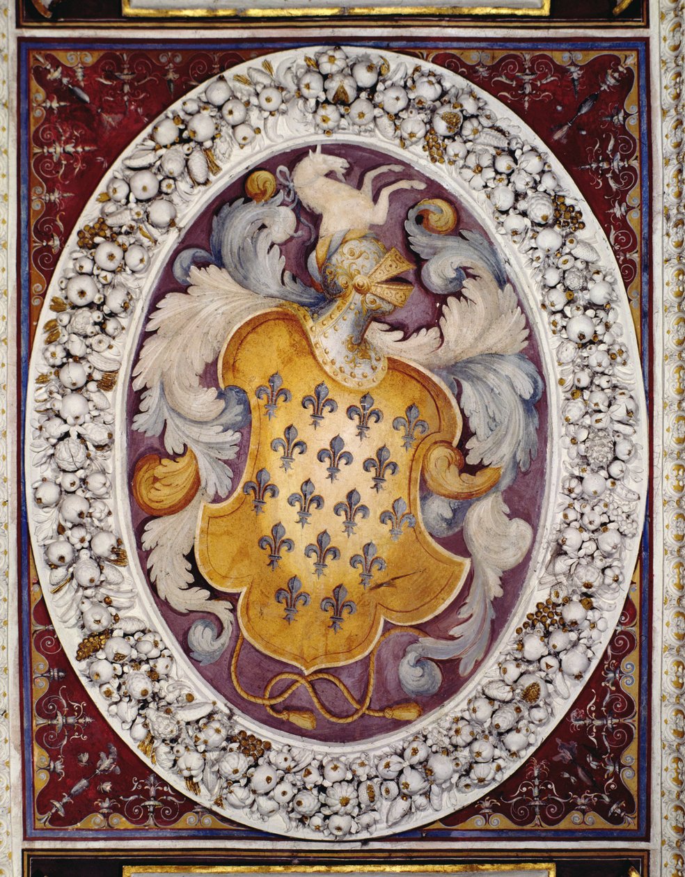 Farnese ailesinin arması (fresk) by Italian School