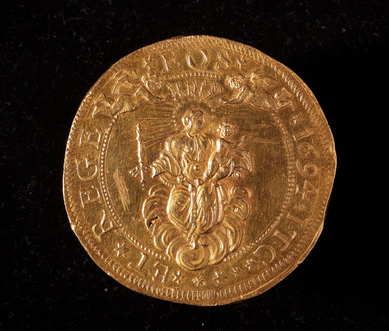 Gen Cumhuriyetinin Para Birimi: 25 adet çifte altın. Çap.52,5 mm. 1694. Geri. Strada Nuova Gen Müzeleri (inv. 6457) by Italian School