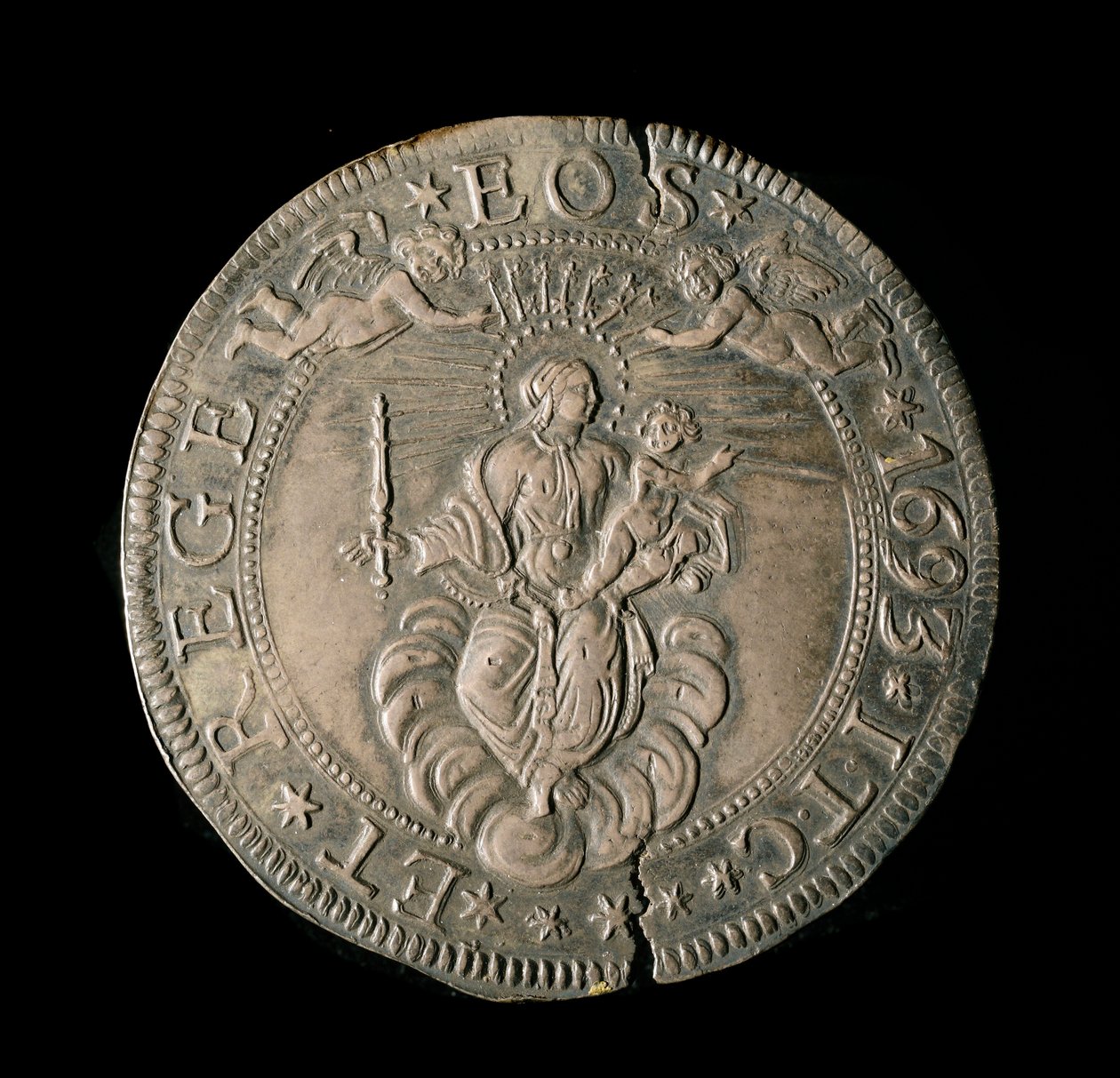 Gen Cumhuriyetinin Para Birimi: ECU genişliğinde gümüş. Çap. 61 mm. 1693. geri. Genes Musei di Strada Nuova (inv, M7097) by Italian School