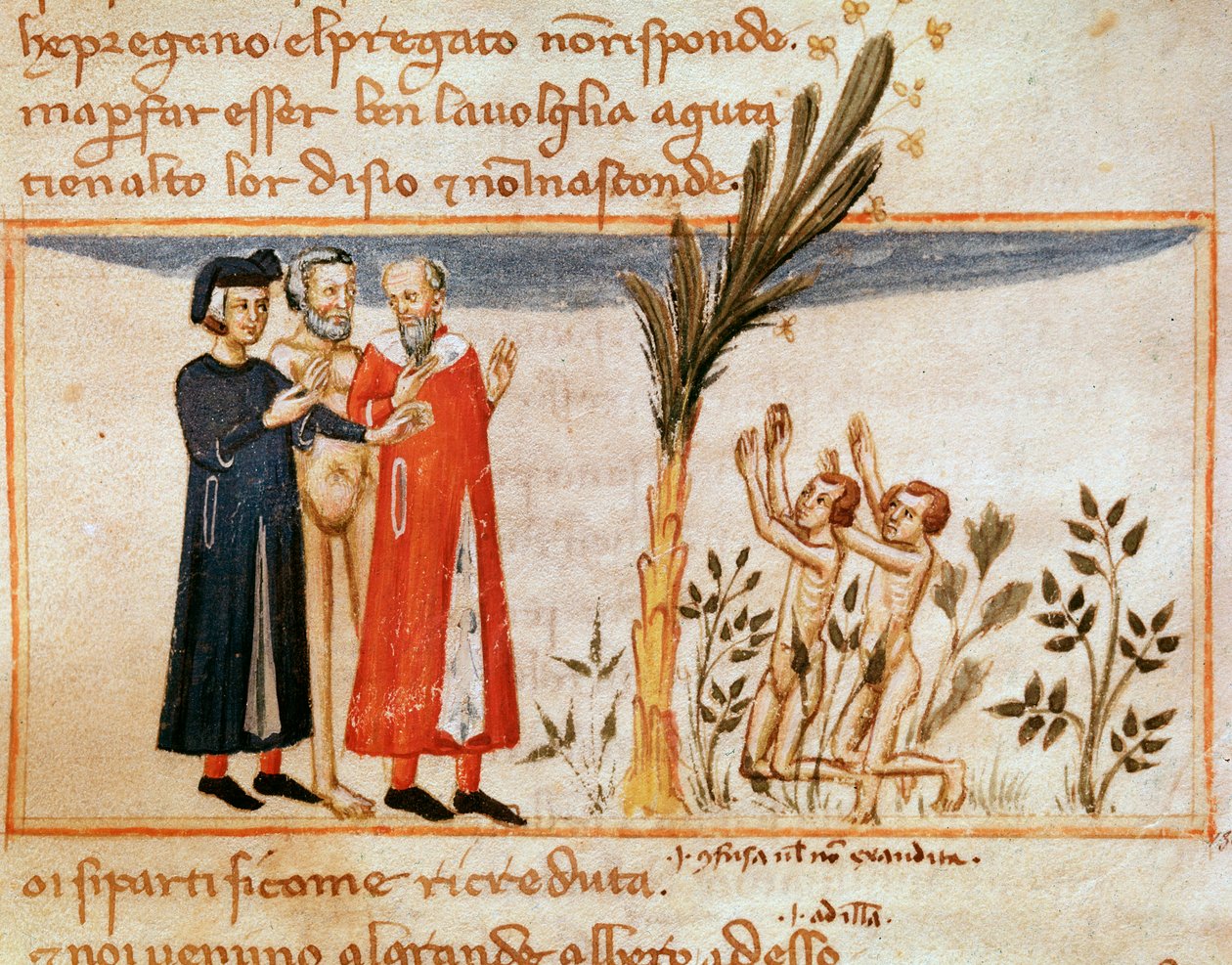 Dante ve Virgil, Forese de Donati ile obur bir şekilde buluşuyor (İlahi Komedya