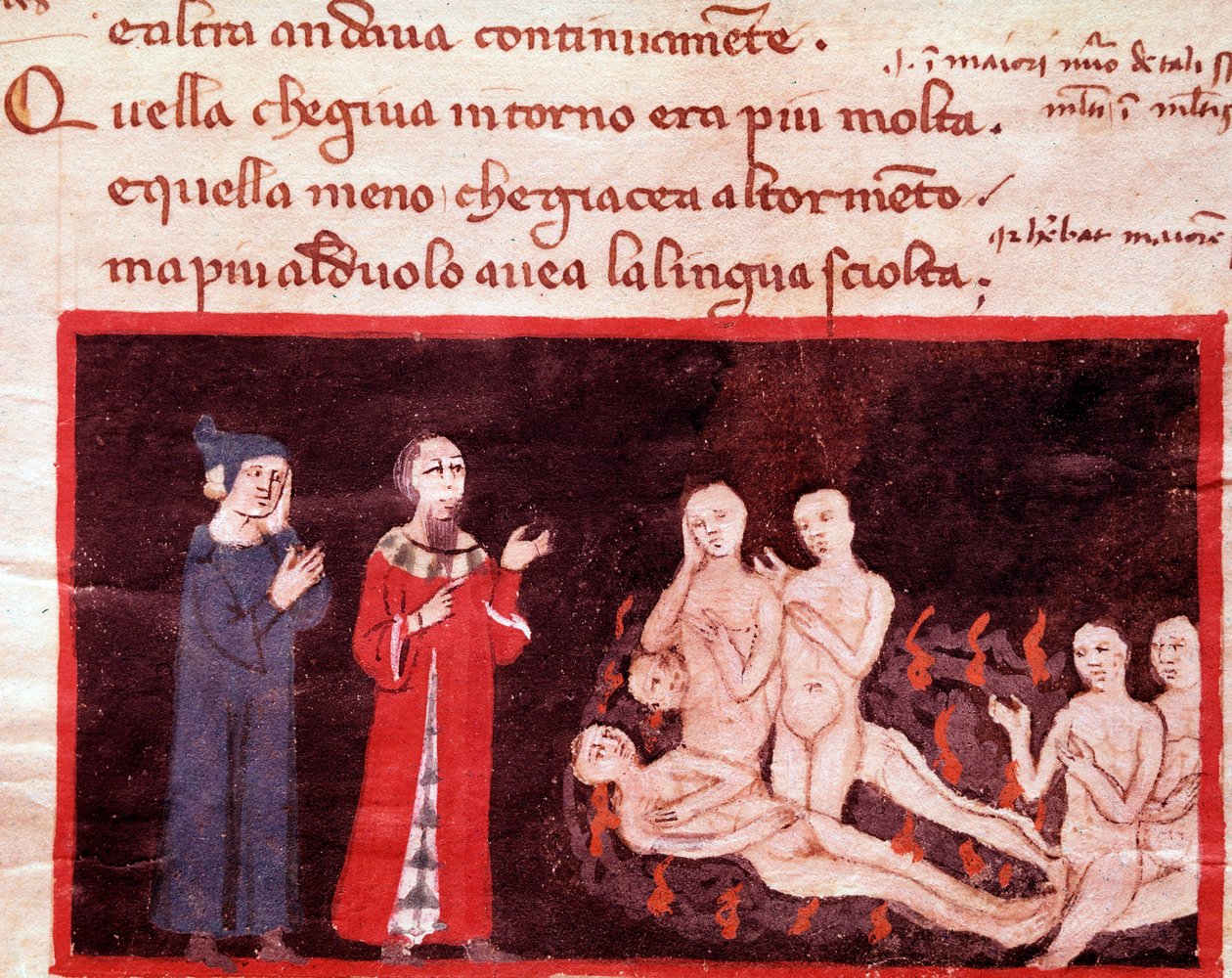 Dante et Virgil şiddet ile çevrili (İlahi Komedya