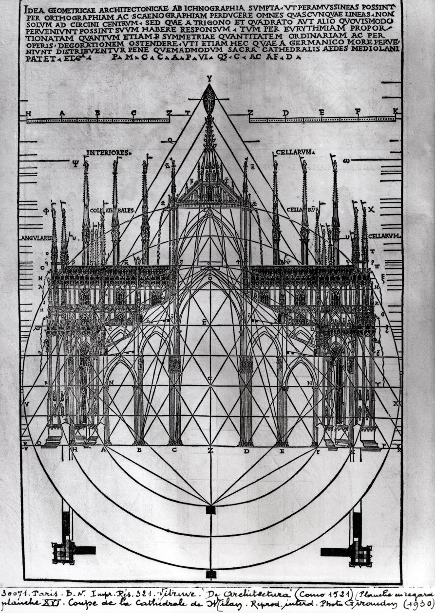 Milano Katedrali için tasarım, De Architectura