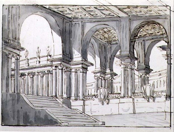 Neo-Klasik Sahne Seti Tasarımı by Italian School