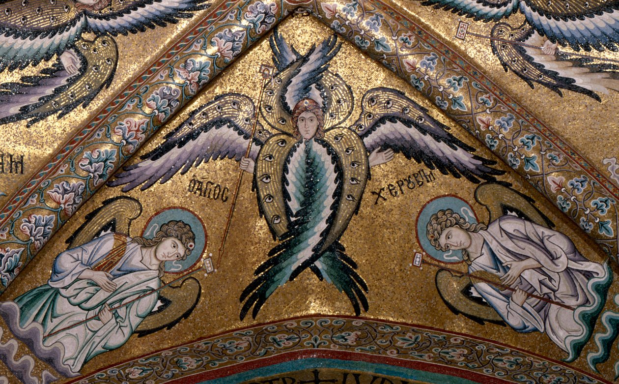Apsis kasasından bir meleğin detayı (mozaik) by Italian School