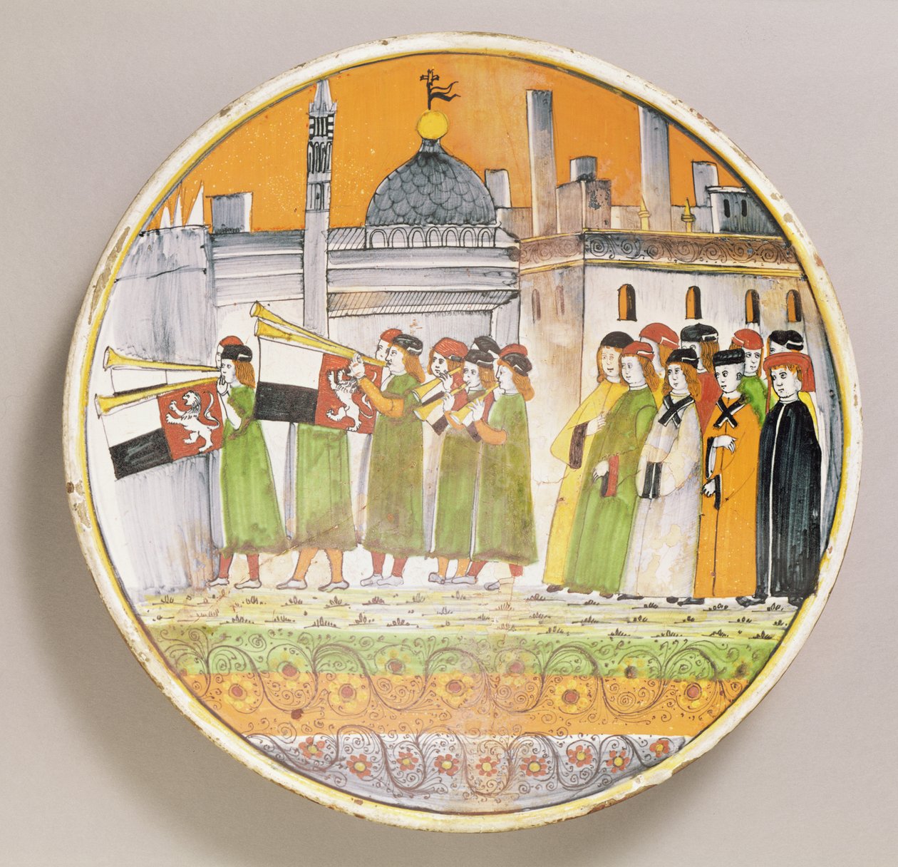 Müzisyenler ile süslenmiş çanak (seramik) by Italian School