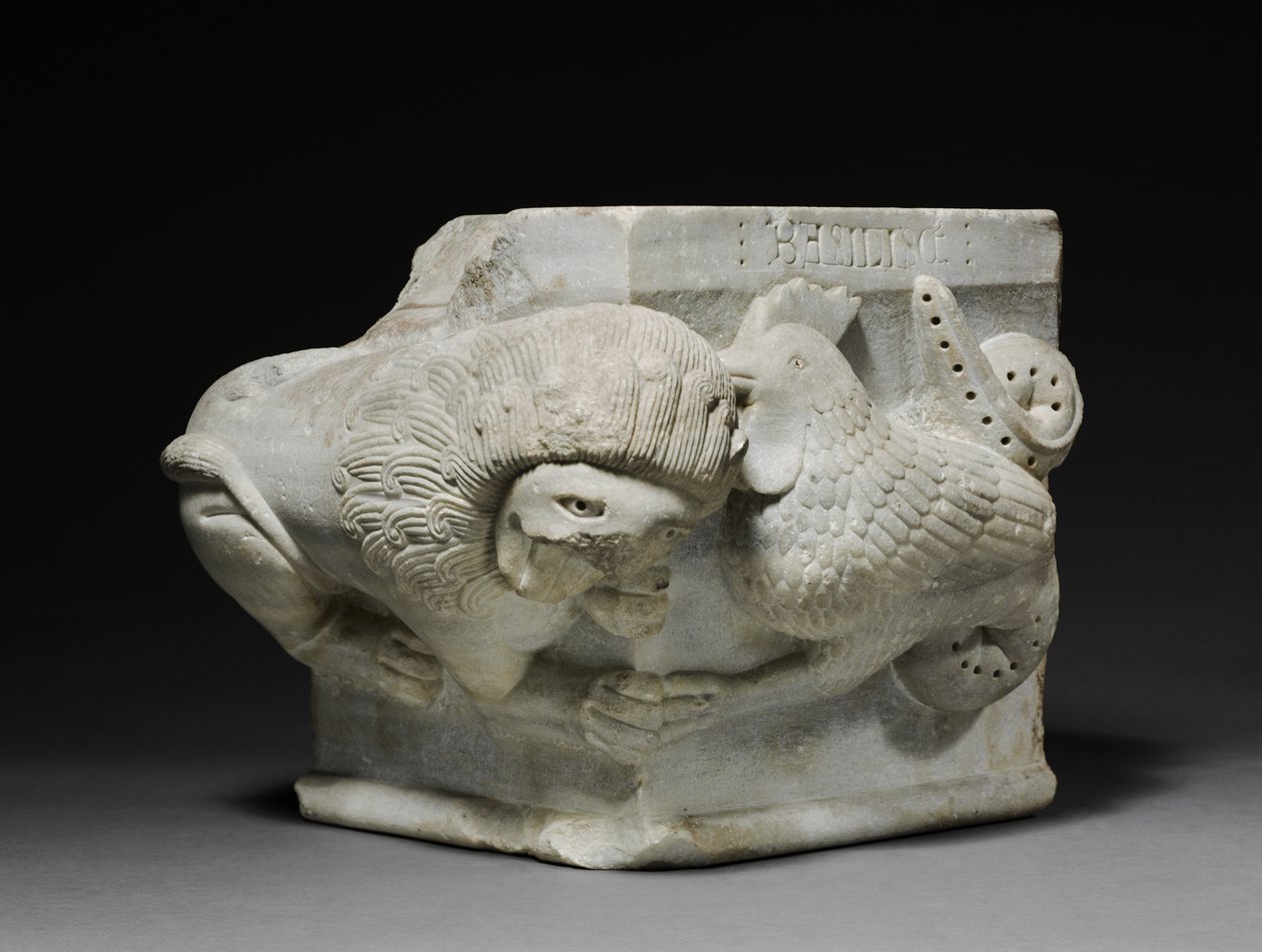 Aslan ve Basilisk ile Nişanlı Sermaye, 1175-1200 by Italian School