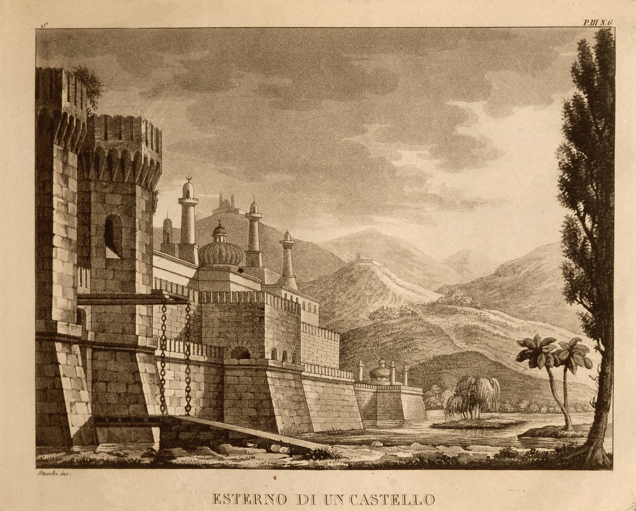 Bir Kalenin Dışı, Gioachino Rossini (litho) tarafından 