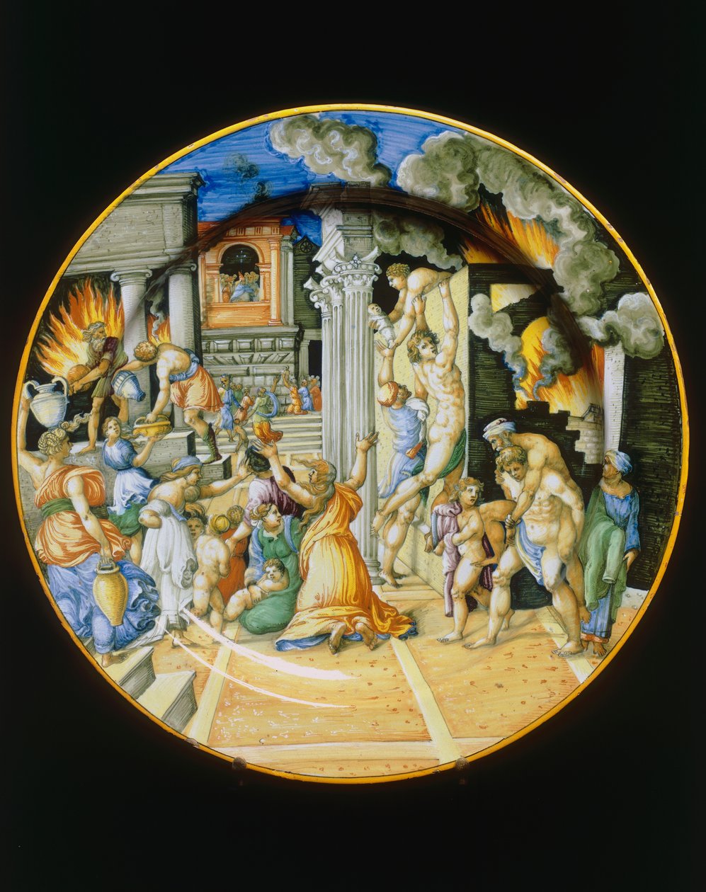 Truva Ateşi, Urbino imalatı, levha by Italian School