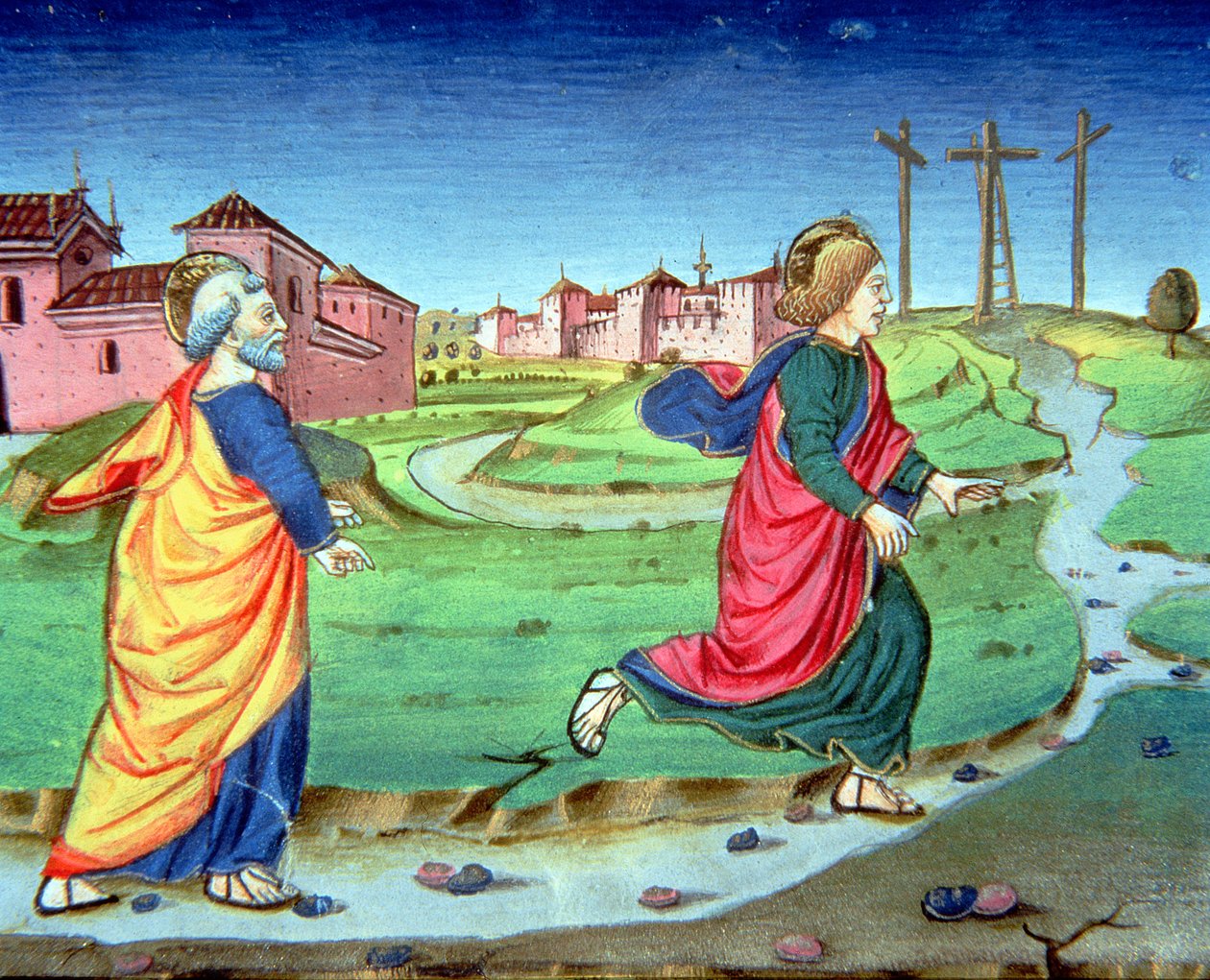 Fol.129vb Mecdelli Meryem diriliş haberini Simon Peter