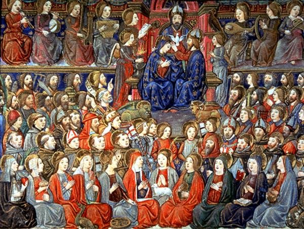 Fol.151v Son Yargı: Adil ziyafete çağrılacak (parşömen) by Italian School