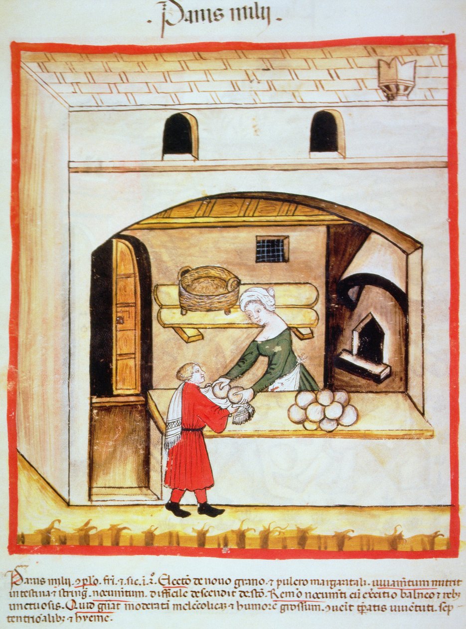 Fol.64v Darı Ekmeğinin Hazırlanması, Tacuinum Santiatis Codex Vindobonensis