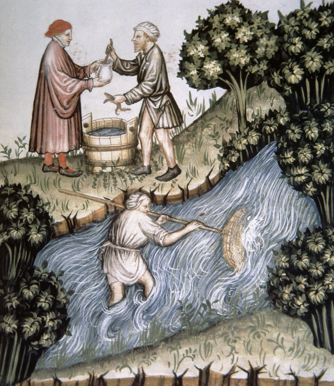 Fol.84r Balık Tutma, Tacuinum Santiatis Codex Vindobonensis