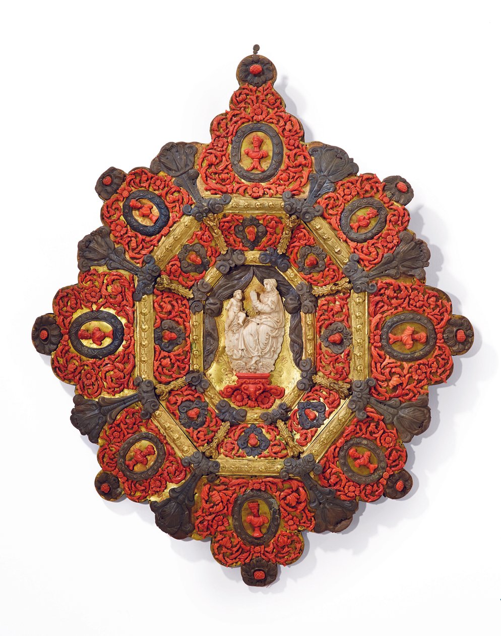 Bakire ve Çocuk kabartmalı çerçeve, Trapani, 17. yüzyıl sonu by Italian School