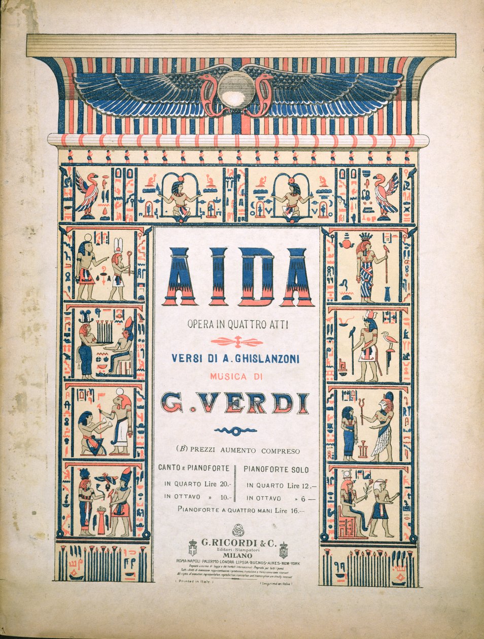 Aida puanı için ön kapak, Giuseppe Verdi (1813-1901) by Italian School