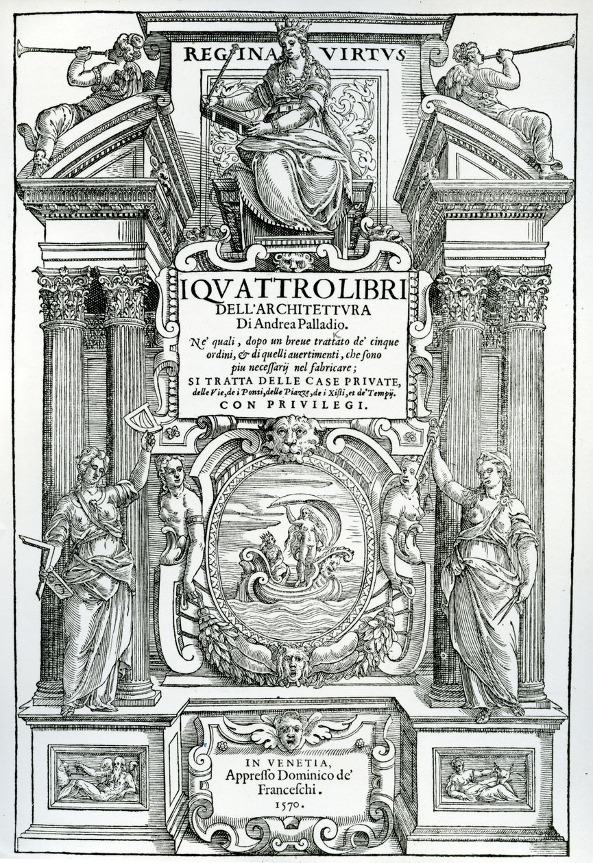 Dört mimarlık kitabının ön yüzü Andrea Palladio, 1570 by Italian School