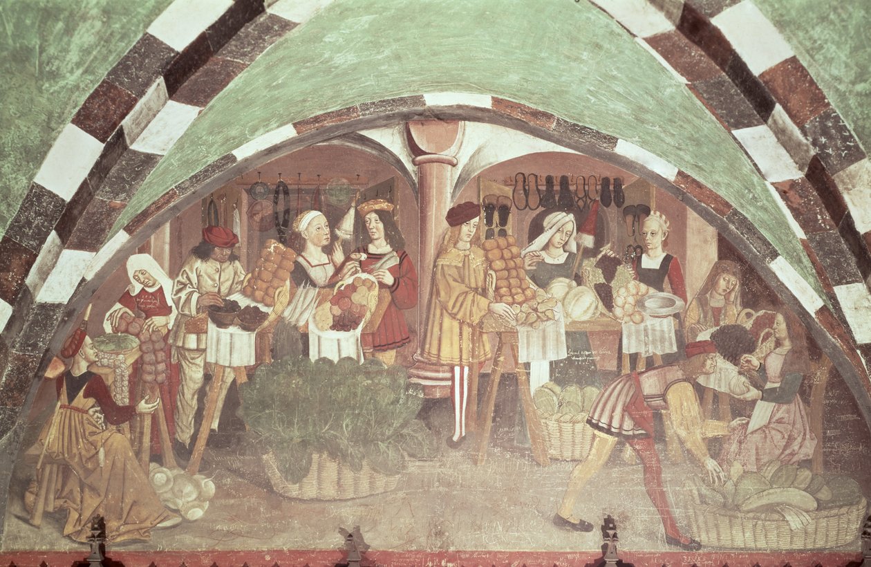 Meyve ve Sebze Pazarı (fresk) (ayrıca bkz. 63046) by Italian School