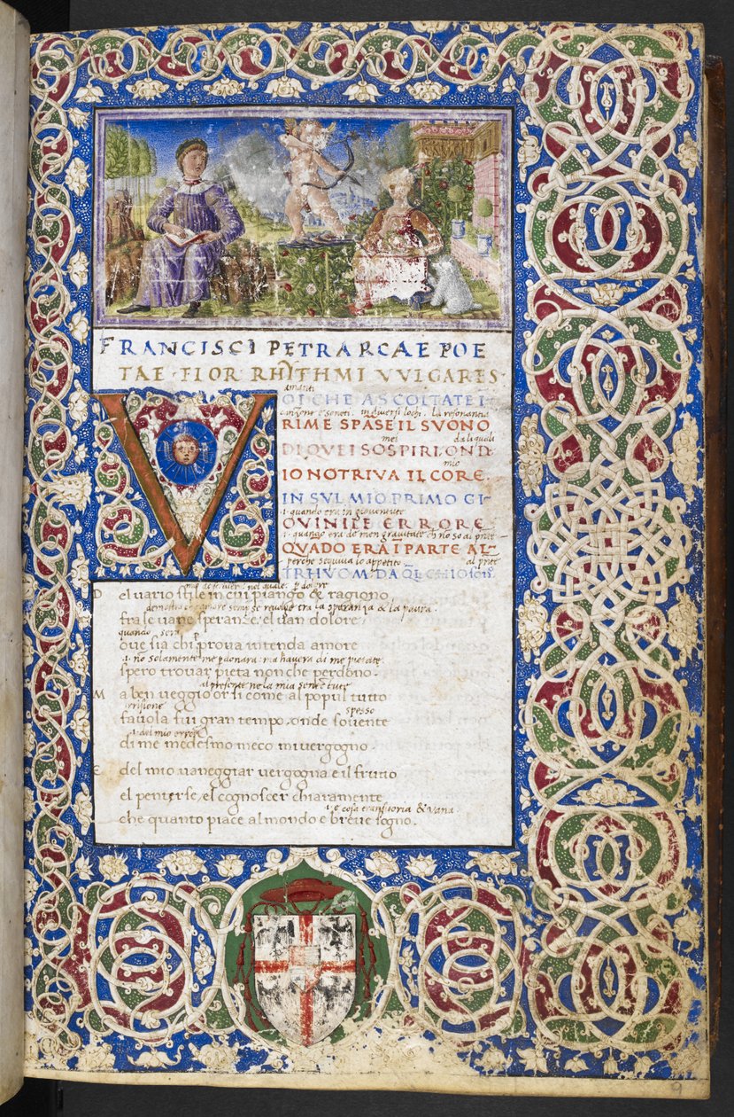 Harley 3567, f.9 Petrarch ve Laura