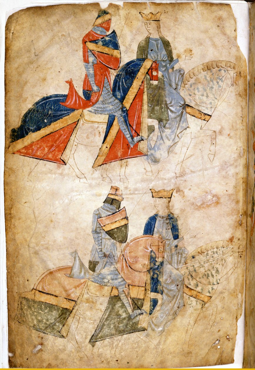 Lancelot du Lac, Kraliçe Guinevere ile birlikte. Rusticano da Pisa