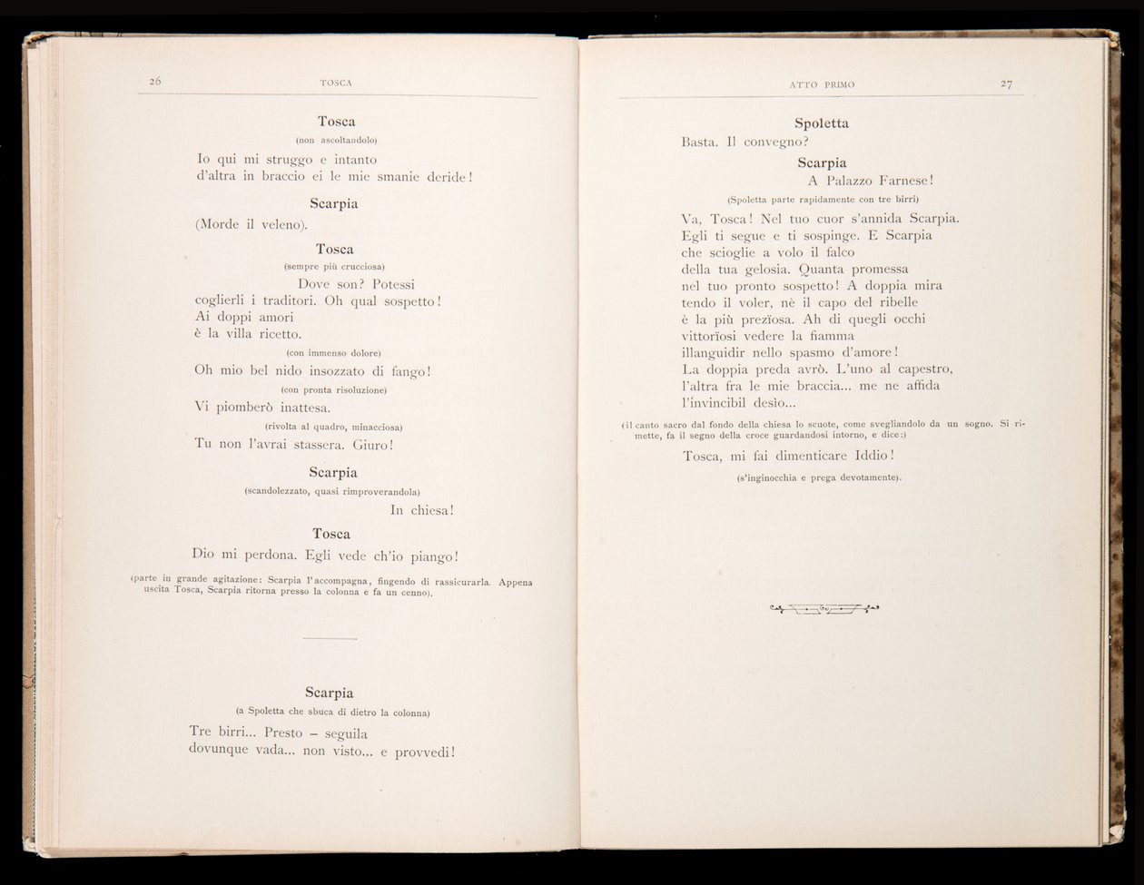 Libretto, Tosca, Giacomo Puccini, Edition Ricordi, İtalya by Italian School