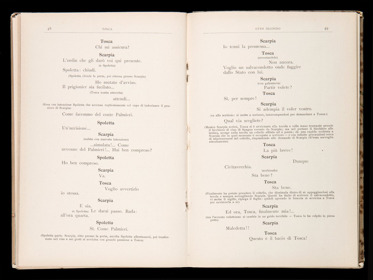 Libretto, Tosca, Giacomo Puccini, Edition Ricordi, İtalya by Italian School