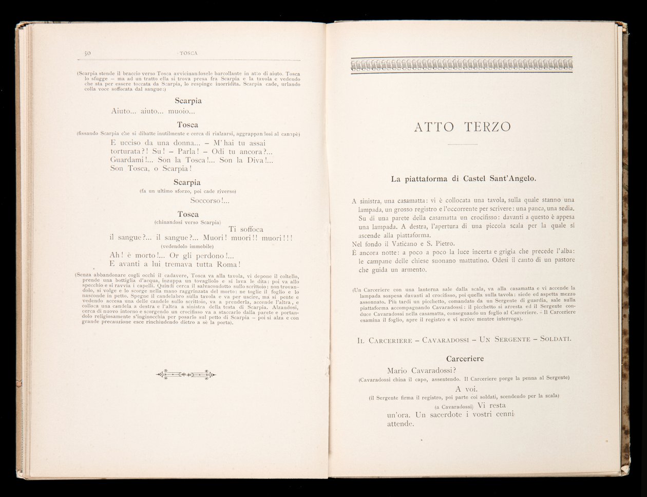 Libretto, Tosca, Giacomo Puccini, Edition Ricordi, İtalya by Italian School