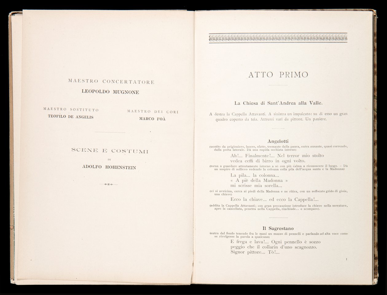 Libretto, Tosca, Giacomo Puccini, Edition Ricordi, İtalya by Italian School