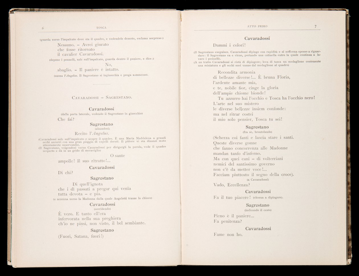 Libretto, Tosca, Giacomo Puccini, Edition Ricordi, İtalya by Italian School