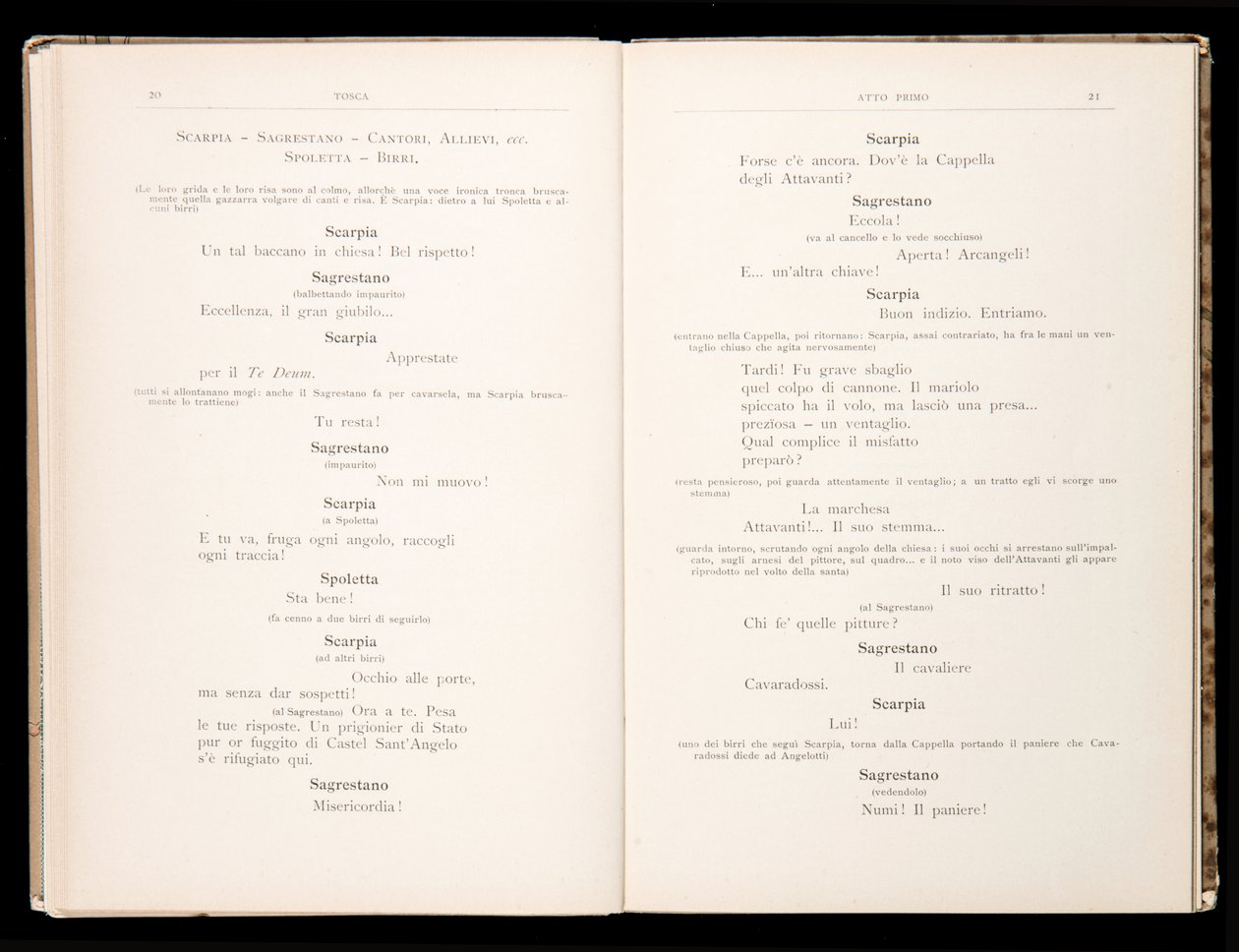 Libretto, Tosca, Giacomo Puccini, Edition Ricordi, İtalya by Italian School