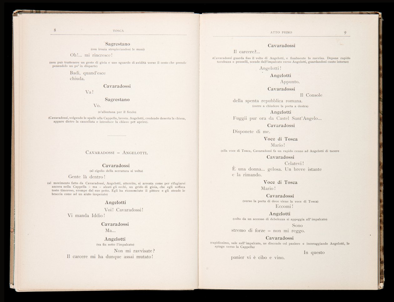 Libretto, Tosca, Giacomo Puccini, Edition Ricordi, İtalya by Italian School