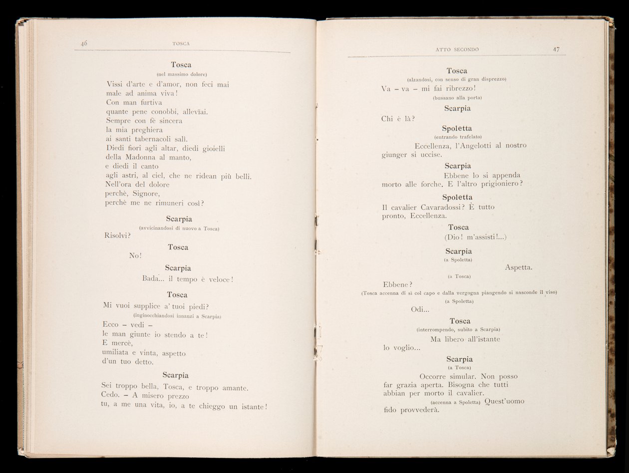 Libretto, Tosca, Giacomo Puccini, Edition Ricordi, İtalya by Italian School